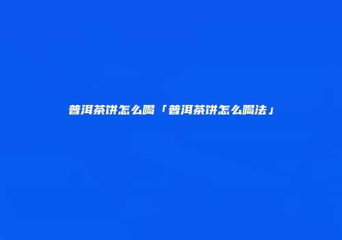 普洱茶饼怎么喝「普洱茶饼怎么喝法」