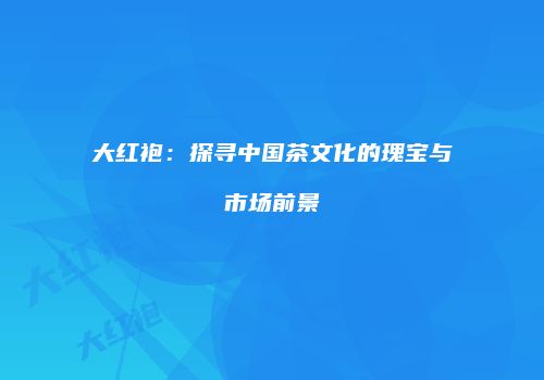 大红袍：探寻中国茶文化的瑰宝与市场前景