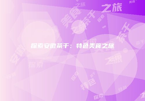 探索安徽茶干：特色美食之旅