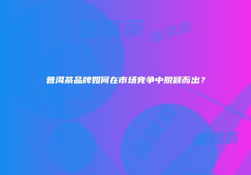 普洱茶品牌如何在市场竞争中脱颖而出？