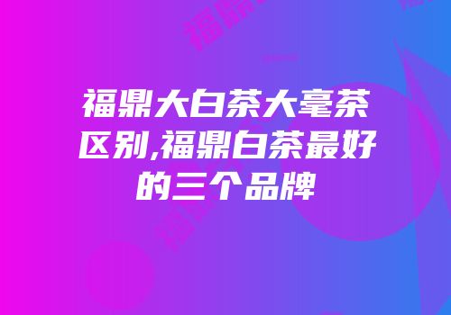 福鼎大白茶大毫茶区别,福鼎白茶最好的三个品牌