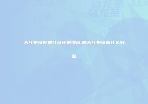 大红袍茶叶是红茶还是绿茶,喝大红袍茶有什么好处