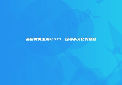 品尝武夷山茶叶513，探寻茶文化的精髓
