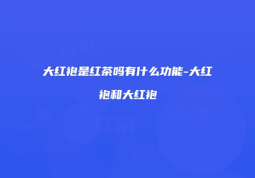 大红袍是红茶吗有什么功能-大红袍和大红袍