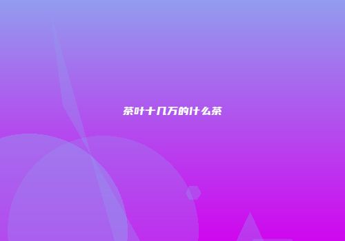 茶叶十几万的什么茶