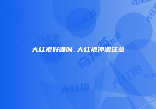 大红袍好喝吗_大红袍冲泡注意