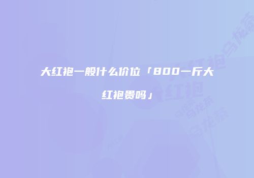 大红袍一般什么价位「800一斤大红袍贵吗」