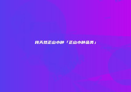 纯天然正山小种「正山小种品类」