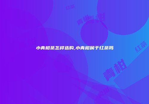 小青柑茶怎样选购,小青柑属于红茶吗