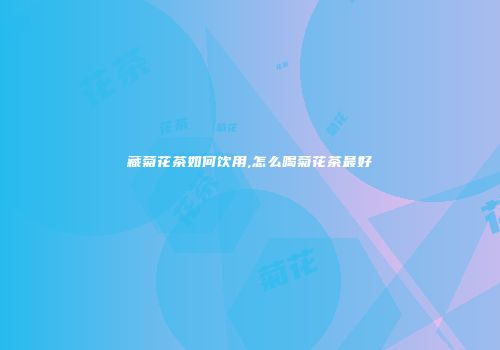 藏菊花茶如何饮用,怎么喝菊花茶最好