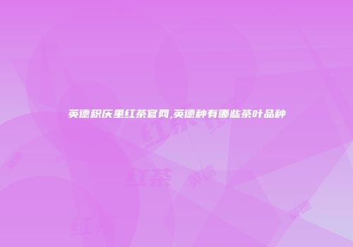 英德积庆里红茶官网,英德种有哪些茶叶品种