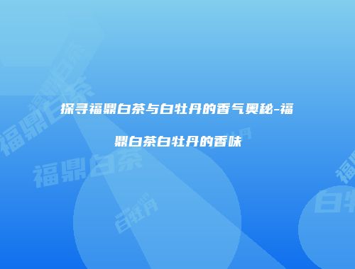 探寻福鼎白茶与白牡丹的香气奥秘-福鼎白茶白牡丹的香味