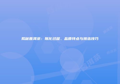 揭秘普洱茶：陈化过程、品质特点与挑选技巧
