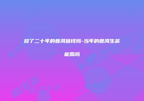 放了二十年的普洱值钱吗-当年的普洱生茶能喝吗