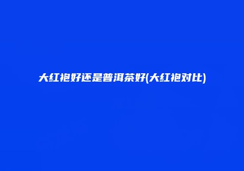 大红袍好还是普洱茶好(大红袍对比)