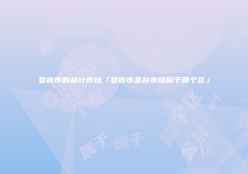娄底市的茶叶市场「娄底市金谷市场属于哪个区」