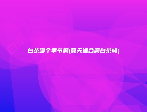 白茶哪个季节喝(夏天适合喝白茶吗)