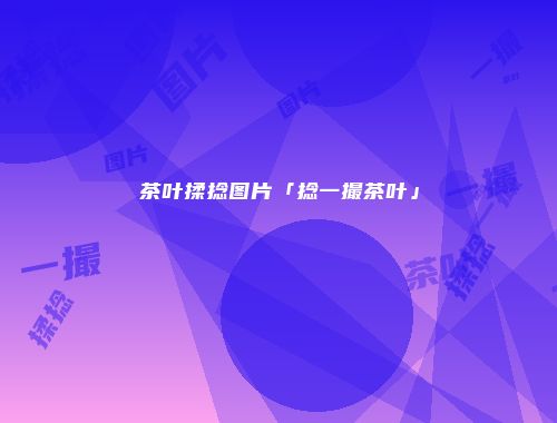 茶叶揉捻图片「捻一撮茶叶」
