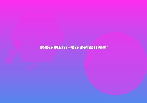 金茶花的功效-金花茶的最佳搭配