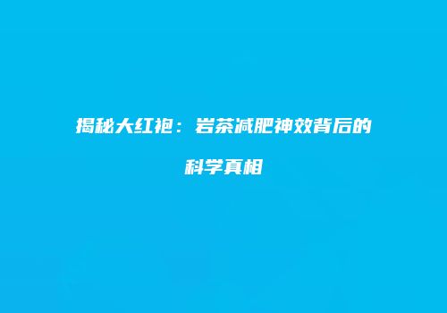 揭秘大红袍：岩茶减肥神效背后的科学真相