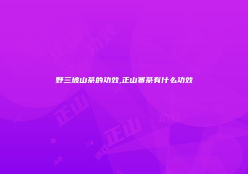 野三坡山茶的功效,正山赛茶有什么功效