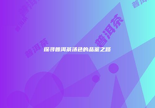 探寻普洱茶汤色的品鉴之路