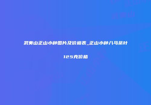 武夷山正山小种图片及价格表_正山小种八马茶叶125克价格