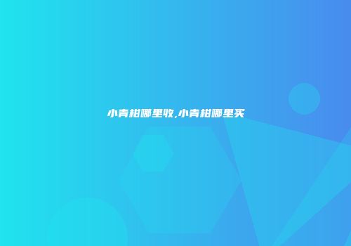 小青柑哪里收,小青柑哪里买