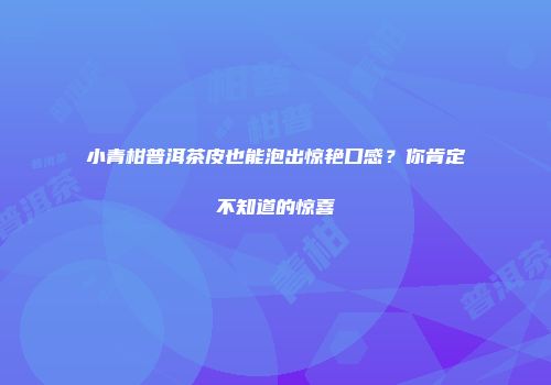 小青柑普洱茶皮也能泡出惊艳口感？你肯定不知道的惊喜