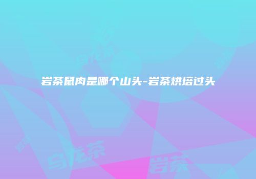 岩茶鼠肉是哪个山头-岩茶烘培过头