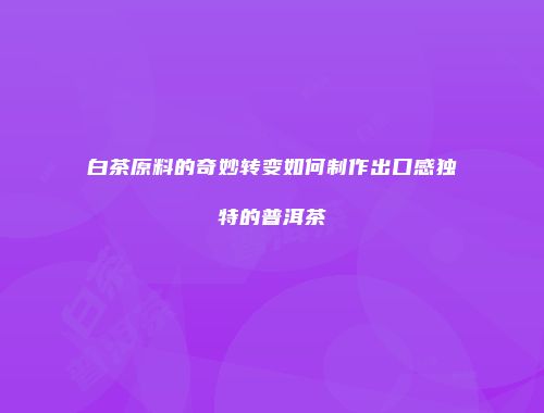 白茶原料的奇妙转变如何制作出口感独特的普洱茶