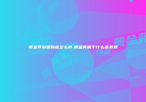 黄金芽茶烟到底怎么样,黄金芽属于什么茶类别