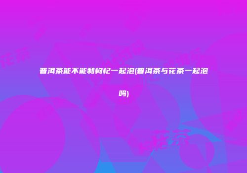 普洱茶能不能和枸杞一起泡(普洱茶与花茶一起泡吗)