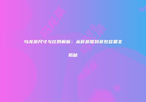 乌龙茶尺寸与比例解析：从碎茶筛到茶包容量全揭秘