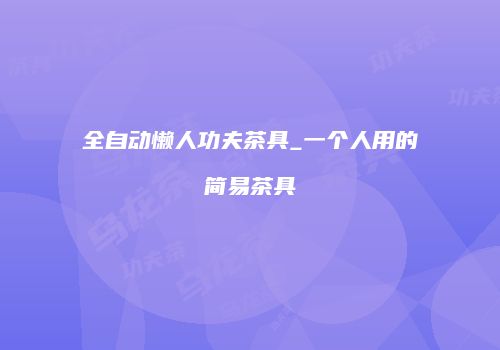 全自动懒人功夫茶具_一个人用的简易茶具