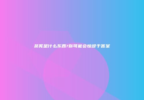 茶筅是什么东西?你可能会惊讶于答案