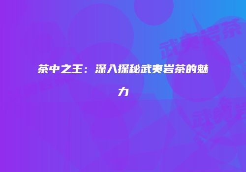 茶中之王：深入探秘武夷岩茶的魅力