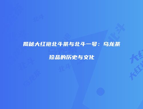 揭秘大红袍北斗茶与北斗一号：乌龙茶珍品的历史与文化