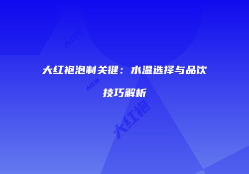 大红袍泡制关键：水温选择与品饮技巧解析
