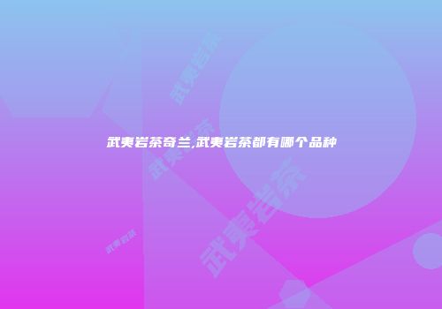 武夷岩茶奇兰,武夷岩茶都有哪个品种