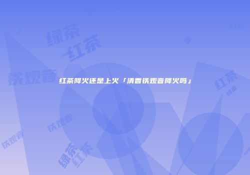 红茶降火还是上火「清香铁观音降火吗」