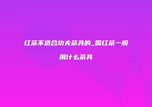 红茶不适合功夫茶具的_喝红茶一般用什么茶具