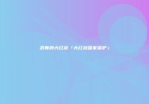 武夷牌大红袍「大红袍国家保护」