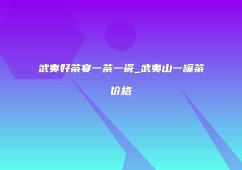 武夷好茶宴一茶一瓷_武夷山一罐茶价格