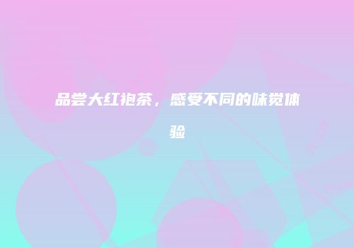 品尝大红袍茶，感受不同的味觉体验