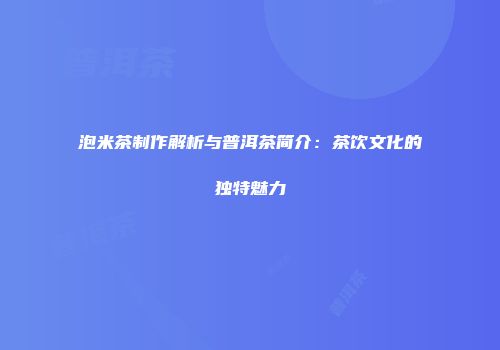 泡米茶制作解析与普洱茶简介：茶饮文化的独特魅力