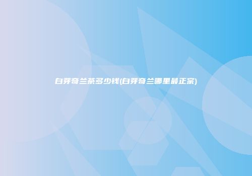 白芽奇兰茶多少钱(白芽奇兰哪里最正宗)