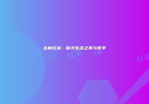 古树红茶：探寻生活之美与哲学