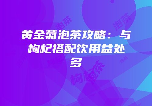 黄金菊泡茶攻略：与枸杞搭配饮用益处多