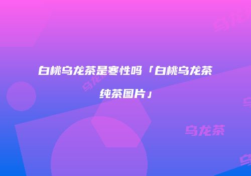 白桃乌龙茶是寒性吗「白桃乌龙茶纯茶图片」